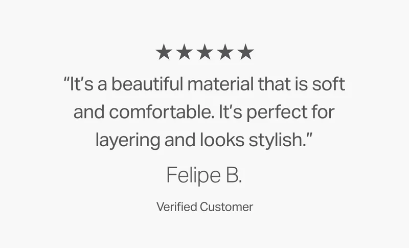"It's a beautiful material that is soft and comfortable."