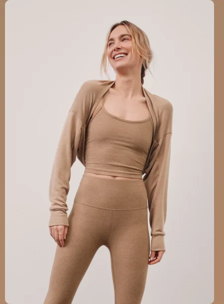 Spacedye Caught In The Midi High Waisted Legging in Desert Sand Heather