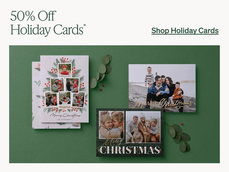 50% Off Holiday Cards
