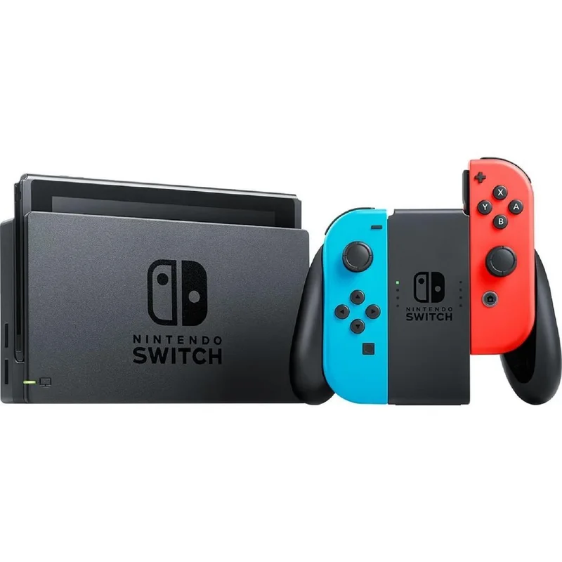 Nintendo Switch Console with Neon Red/Neon Blue Joy-Con Controller