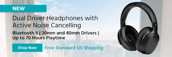 Dual Driver Headphones with Active Noise Cancelling