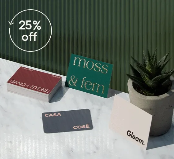 Business Cards.<br> Now 25% off.