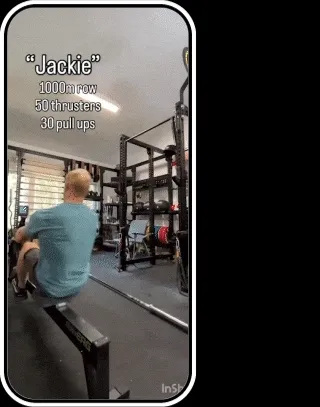Pat Vellner TikTok video of workout in a phone screen