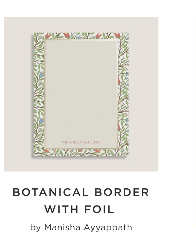 Botanical Border with Foil