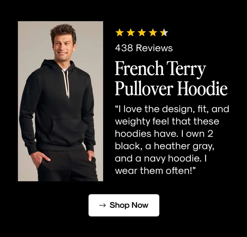 Black Fleece French Terry Pullover Hoodie