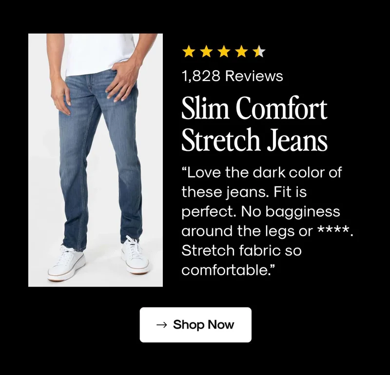 Medium Indigo Wash Slim Comfort Stretch Jeans
