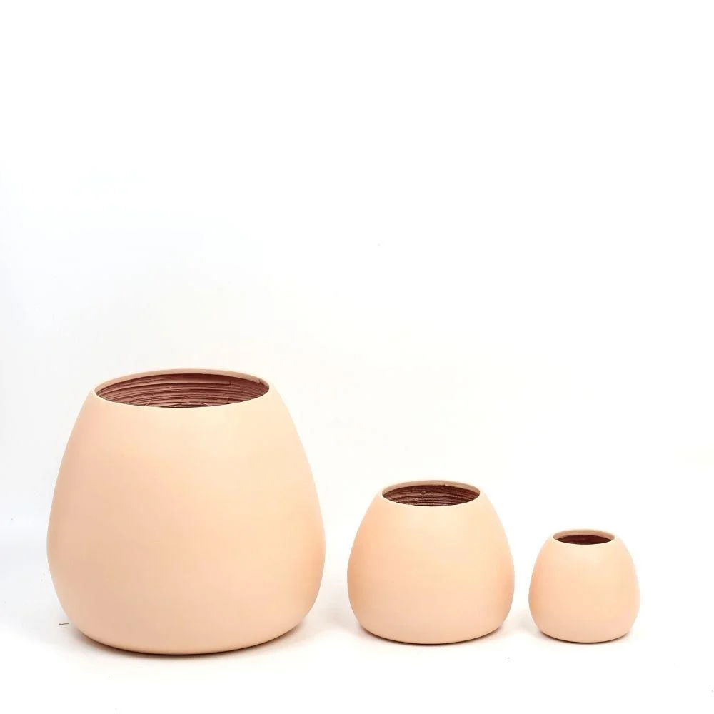 Image of Margo - Peach Bamboo Floor Planter