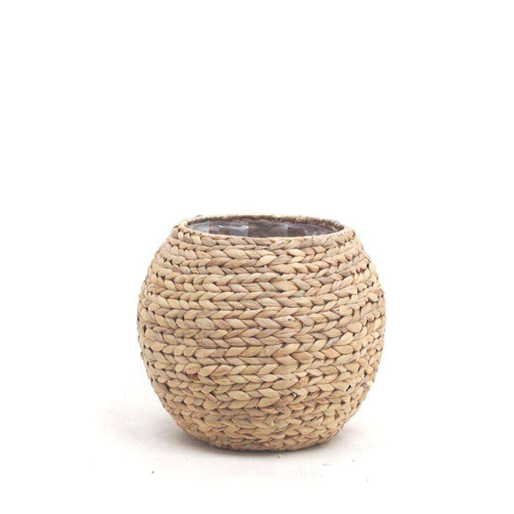 Image of Rafa- Water Hyacinth Natural Round Floor Planter