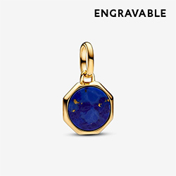 Blue Engravable Mini Medallion Charm