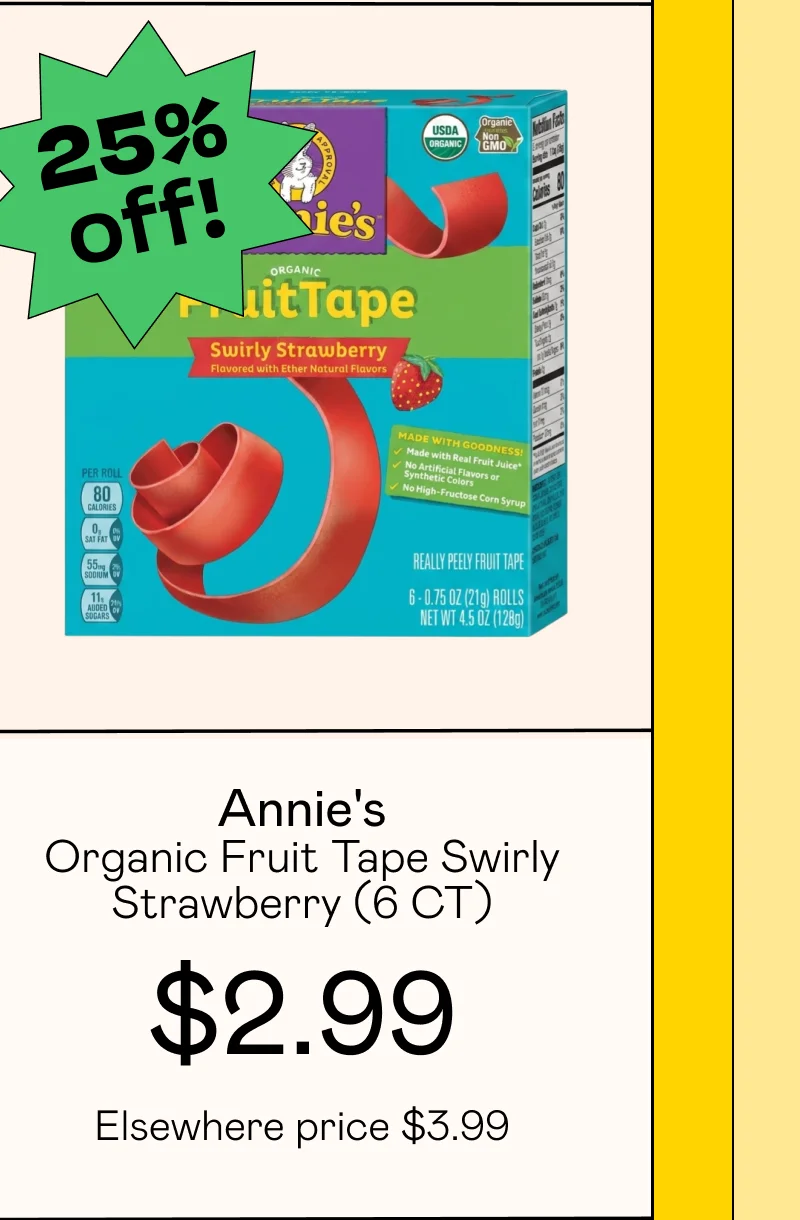 Organic Fruit Tape Swirly Strawberry (6 CT)