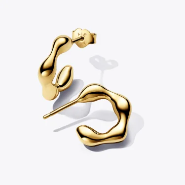 Organically Shaped Open Hoop Earrings