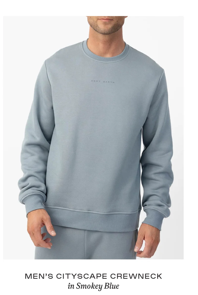 Men's CityScape Crewneck in Smokey Blue - Shop Now
