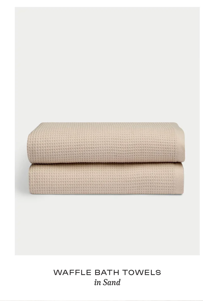 Waffle Bath Towels in Sand - Shop Now