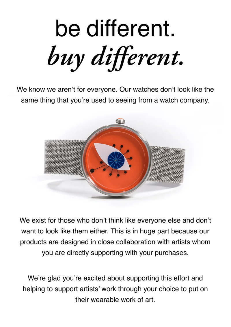 Be different. buy different.