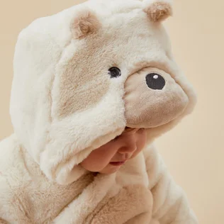 Polar Bear Faux Fur Pramsuit