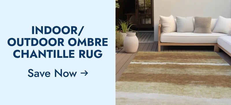 Machine Washable Indoor/Outdoor Watercolor Ombre Chantille Rug