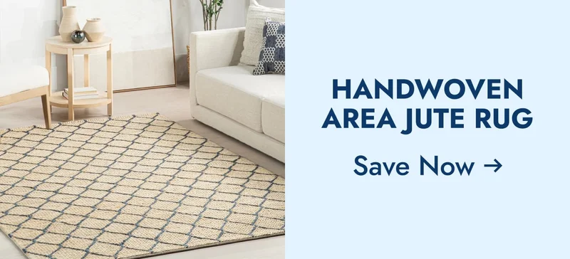 Home Conservatory Tiles Handwoven Jute Area Rug