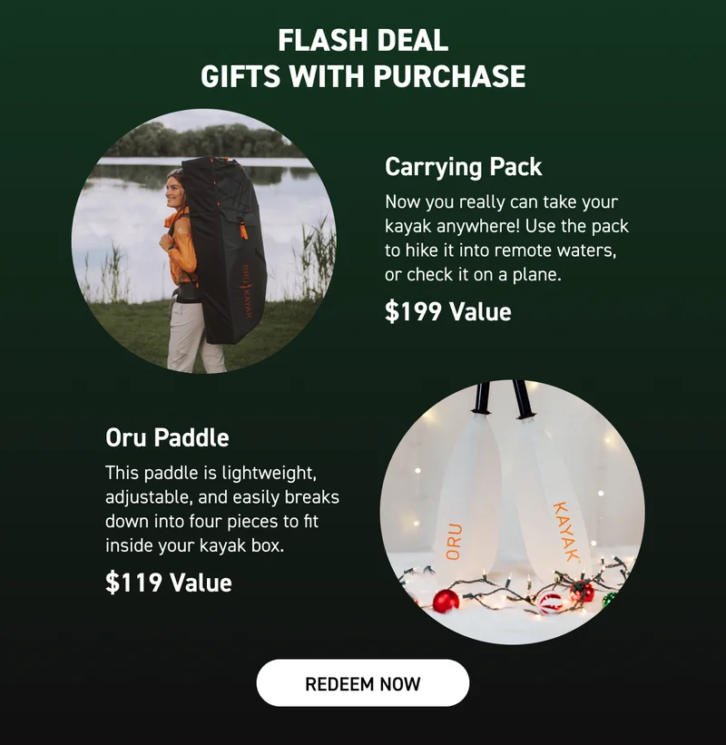 FLASH DEAL'' FREE PACK + PADDLE WITH KAYAK PURCHASE FLASH DEAL'' FREE PACK + PADDLE WITH KAYAK PURCHASE