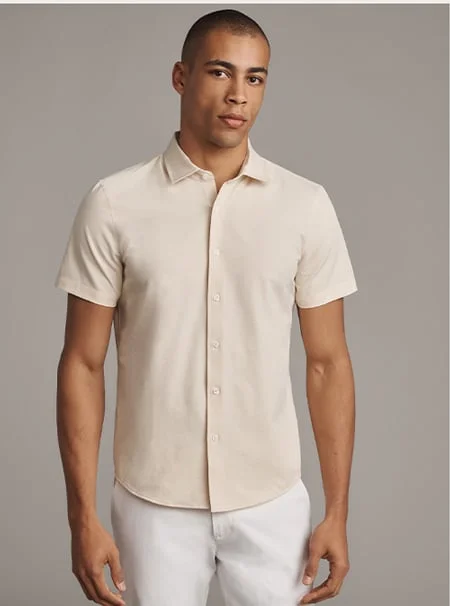 Brezza Linen-Blend Short Sleeve Shirt