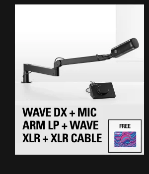 Wave DX + Mic Arm LP + Wave XLR + XLR Cable with FREE Faceplate
