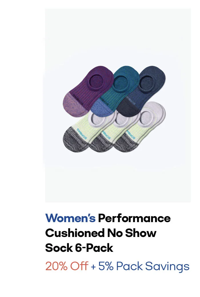 Women's Performance Cushioned No Show Sock 6-Pack