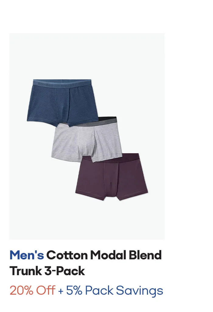 Men's Cotton Modal Blend Trunk 3-Pack