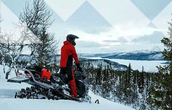 Slideshow of snowmobile rider in action