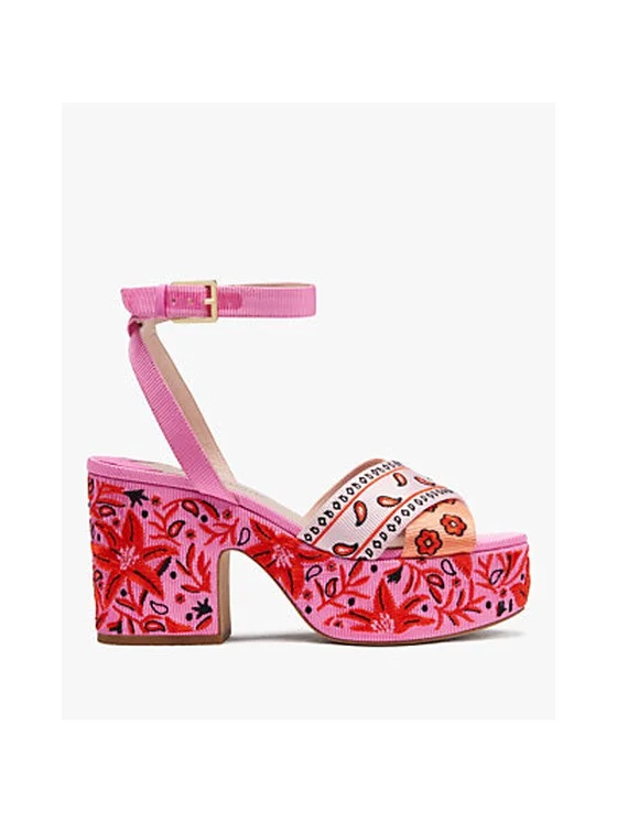 Rio Bandana Patchwork Platform Sandals