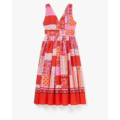 Bandana Patchwork V-Neck Dress
