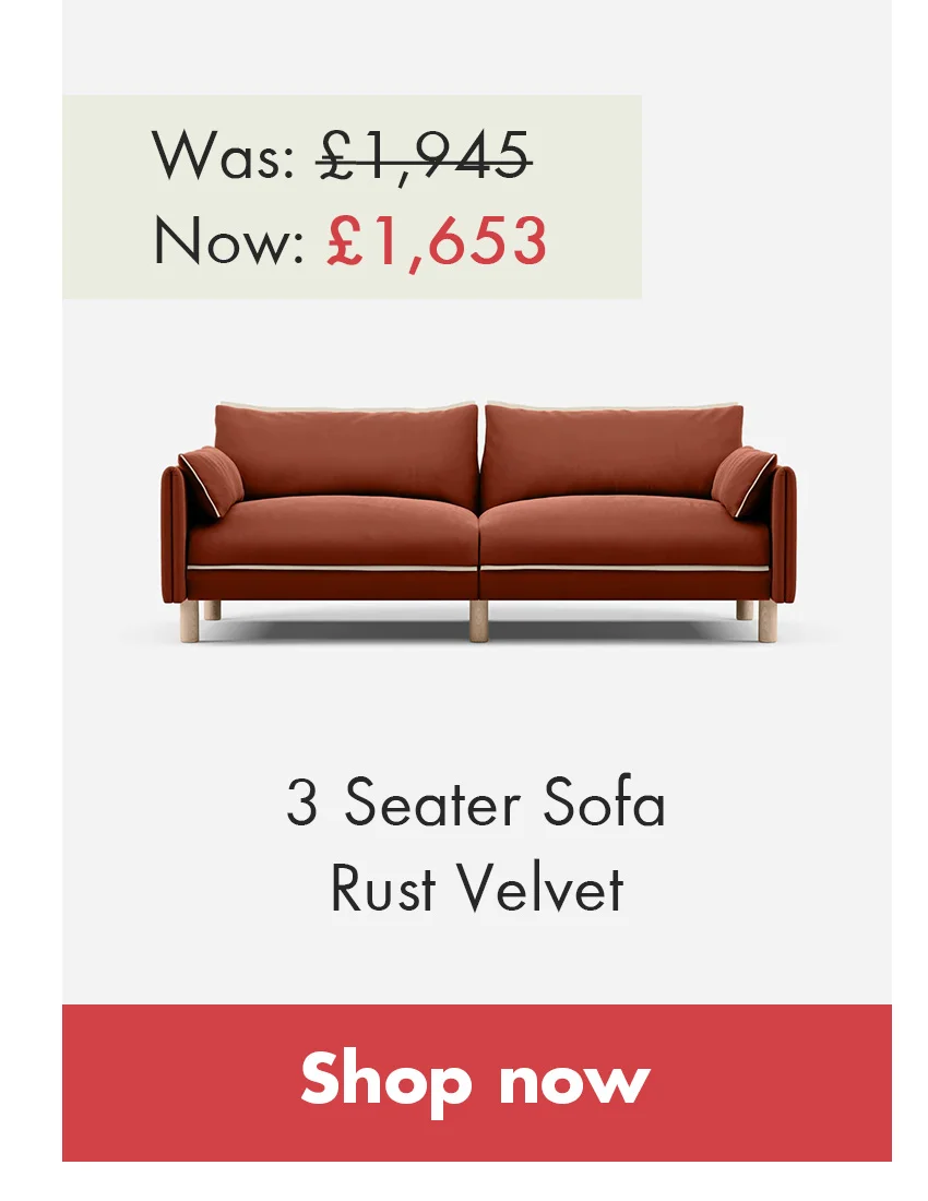 Rust Velvet Sofa