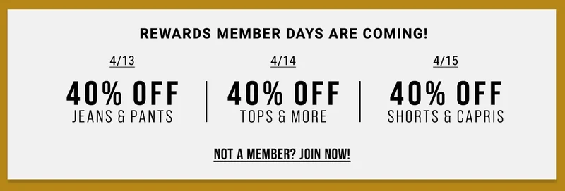 Rewards Member Days are coming!