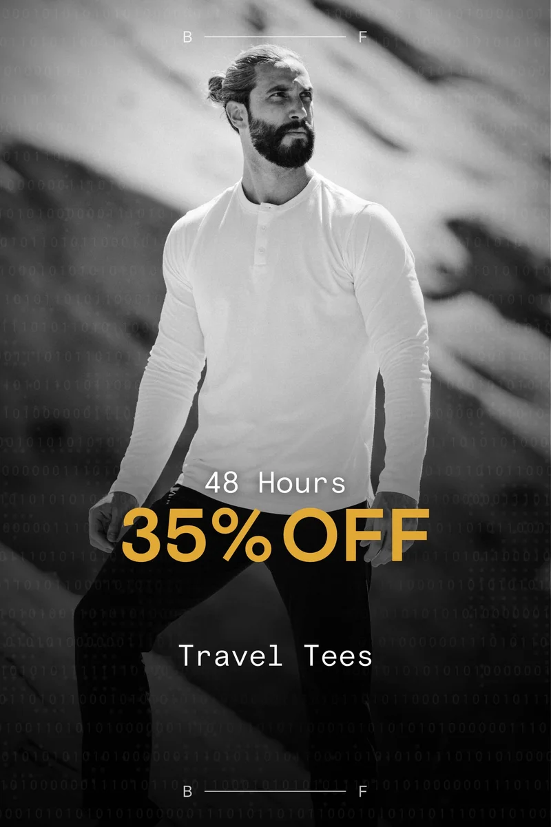 48 Hours 35% OFF Travel Tees