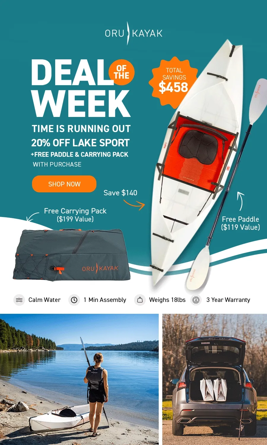NEW DEAL OF THE WEEK! FREE PADDLE & PACK ($318 value) NEW DEAL OF THE WEEK! FREE PADDLE & PACK ($318 value)