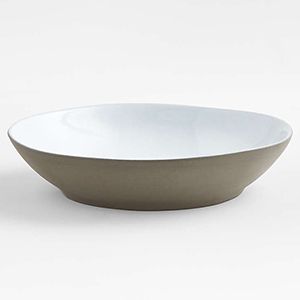 Marin White Recycled Stoneware Low Bowl