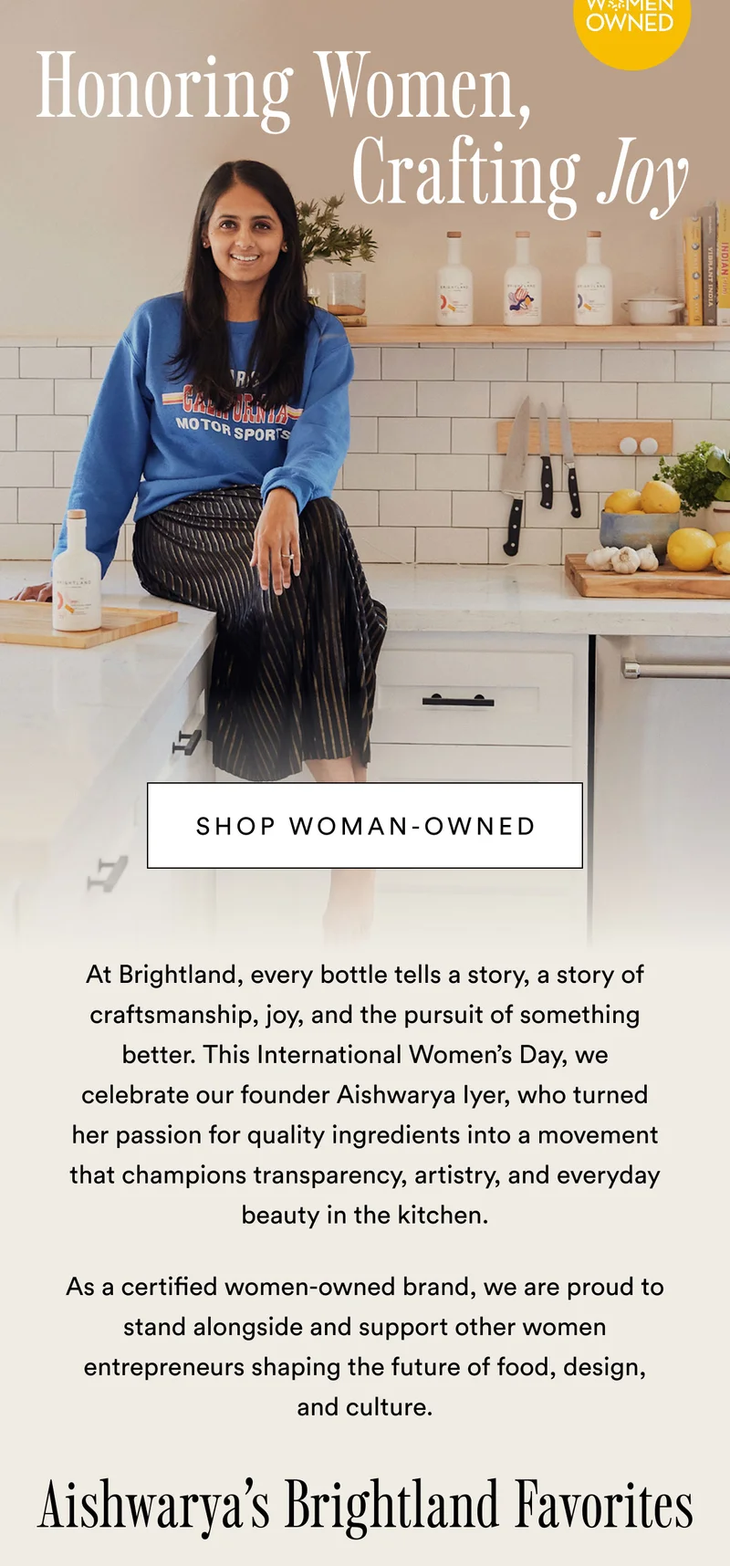 Honoring Women, crafting joy. This International Women’s Day, we celebrate our founder Aishwarya Iyer, who turned her passion for quality ingredients into a movement that champions transparency, artistry, and everyday beauty in the kitchen.
