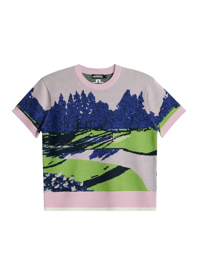 Image of Nico Knitted Top / Watercolor Jacquard Pink