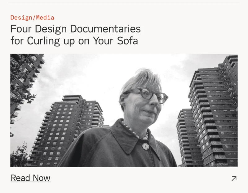 Picture of lady in a city - Four design documentaries for curling up on your sofa