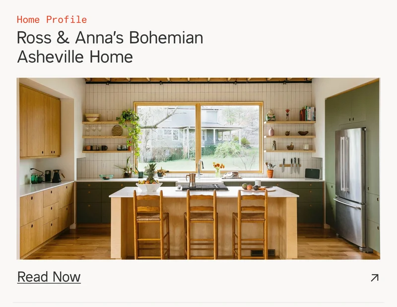 Picture of a kitchen - Ross & Anna's bohemian Asheville home