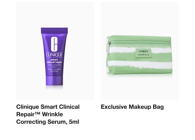 Clinique Smart Clinical Repair™ Wrinkle Correcting Serum, 5ml Exclusive Makeup Bag