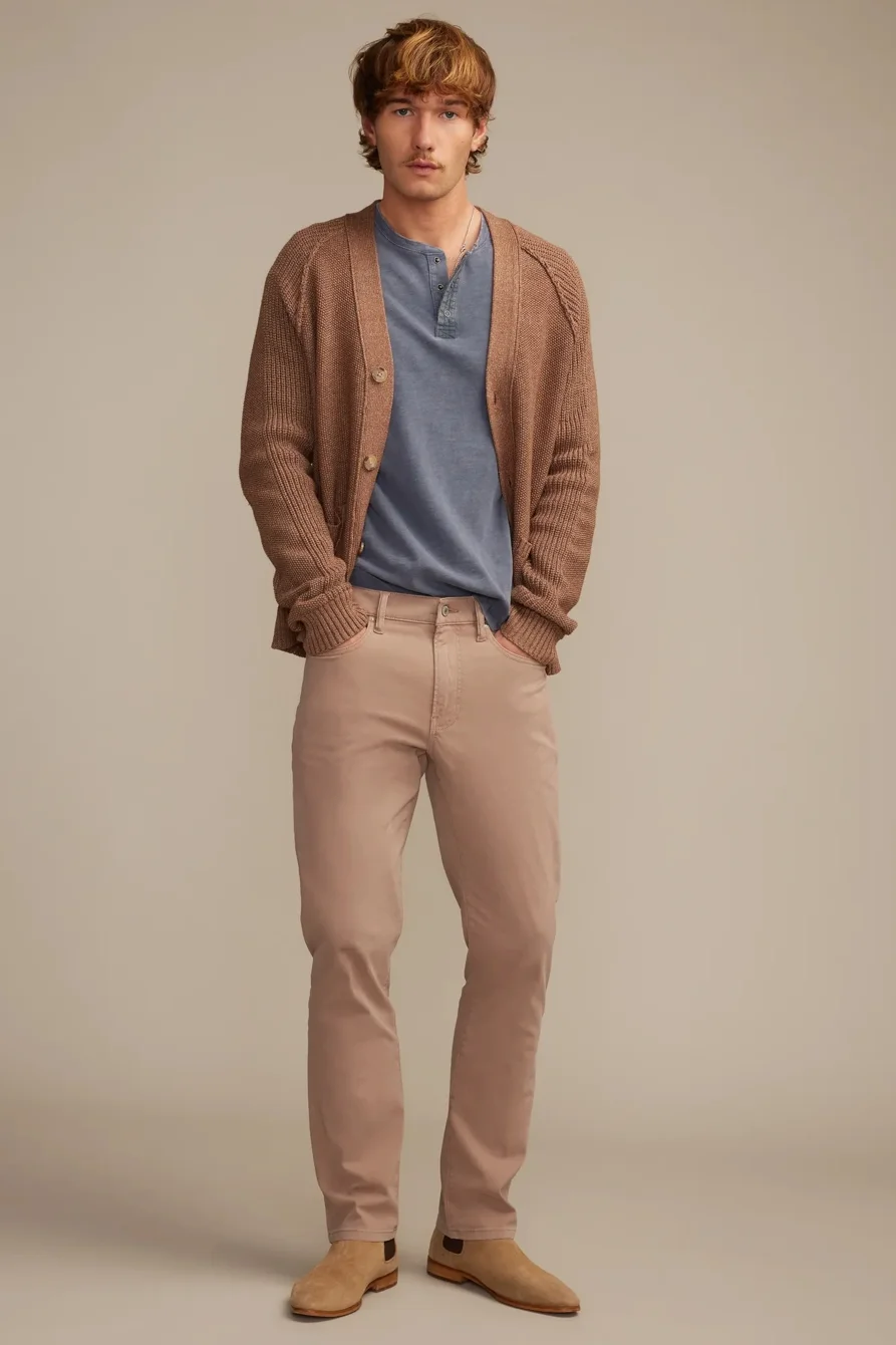 Image of Lucky Brand 223 Straight Sateen Stretch Jean - Men's Pants Denim Straight Leg Jeans in Uniform Navy Wash