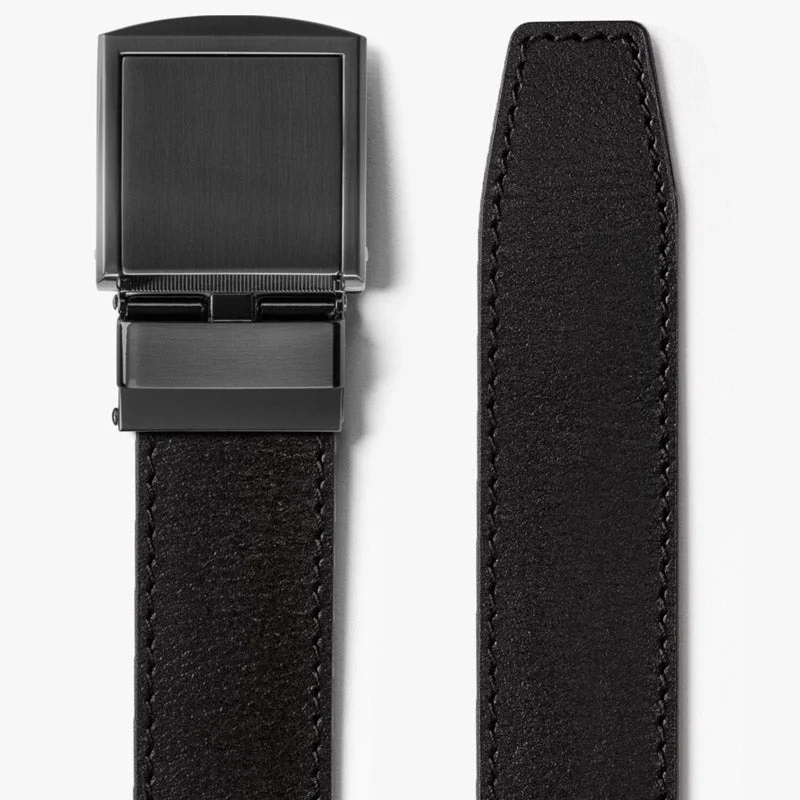 Image of Wide Black Full Grain Leather Belt