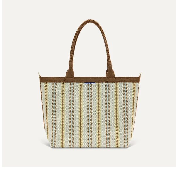 The Lightweight Zip Tote- Sunbeam Market Stripe