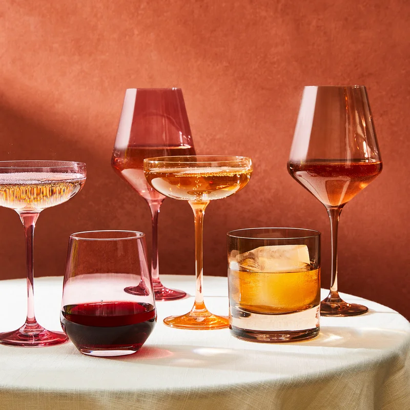 Estelle Hand-Blown Colored Wine Glasses