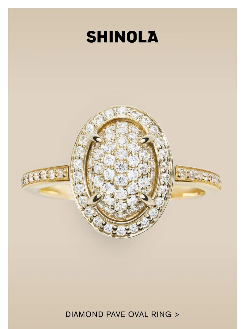 SHINOLA | DIAMOND PAVE OVAL RING >