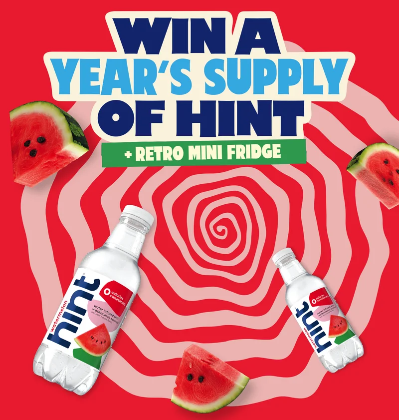 Win a year's supply of Hint + retro mini fridge