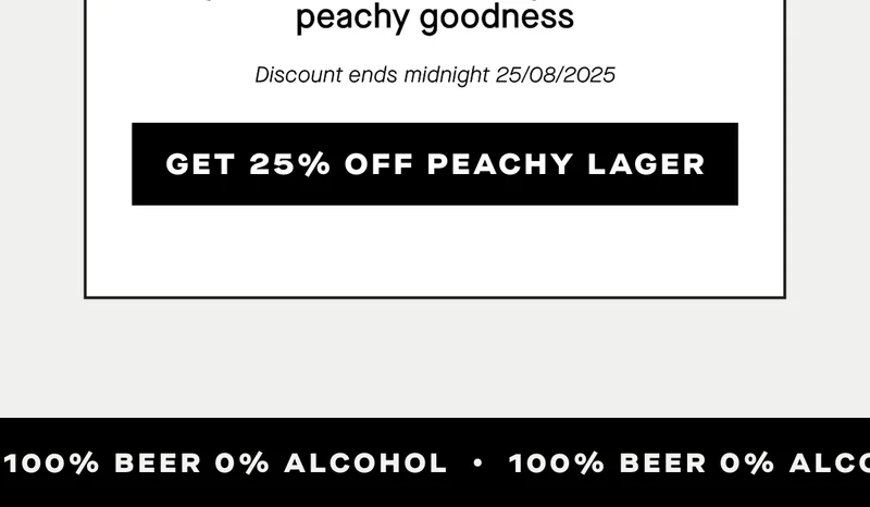 Get 25% off Peachy Lager