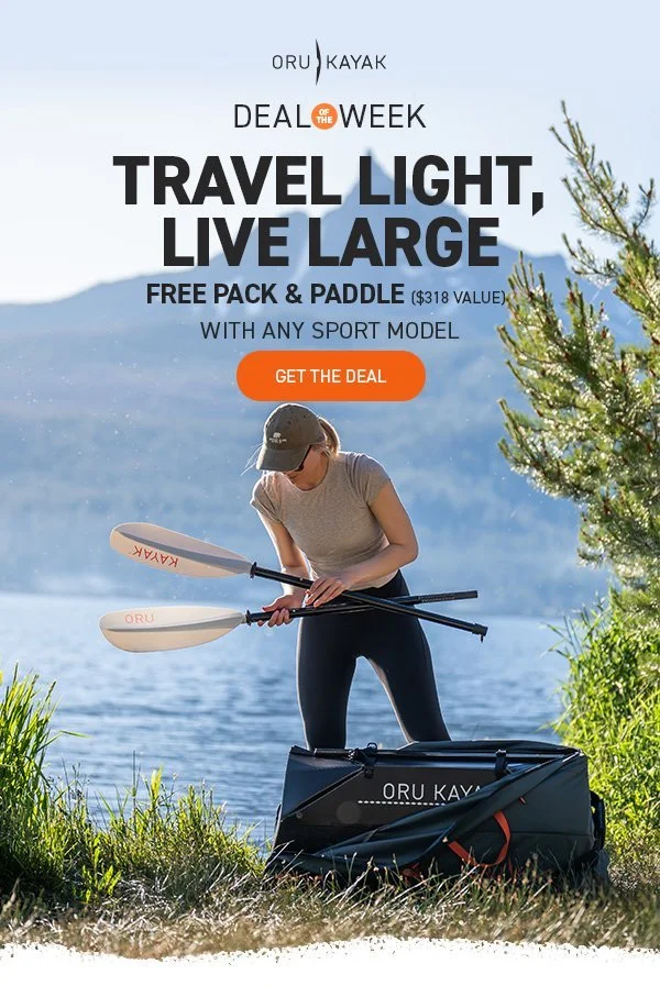 New Deal of the Week! Get a FREE Paddle + Pack ($318 Value) with any sport model purchase! Welcome to portability, perfected.