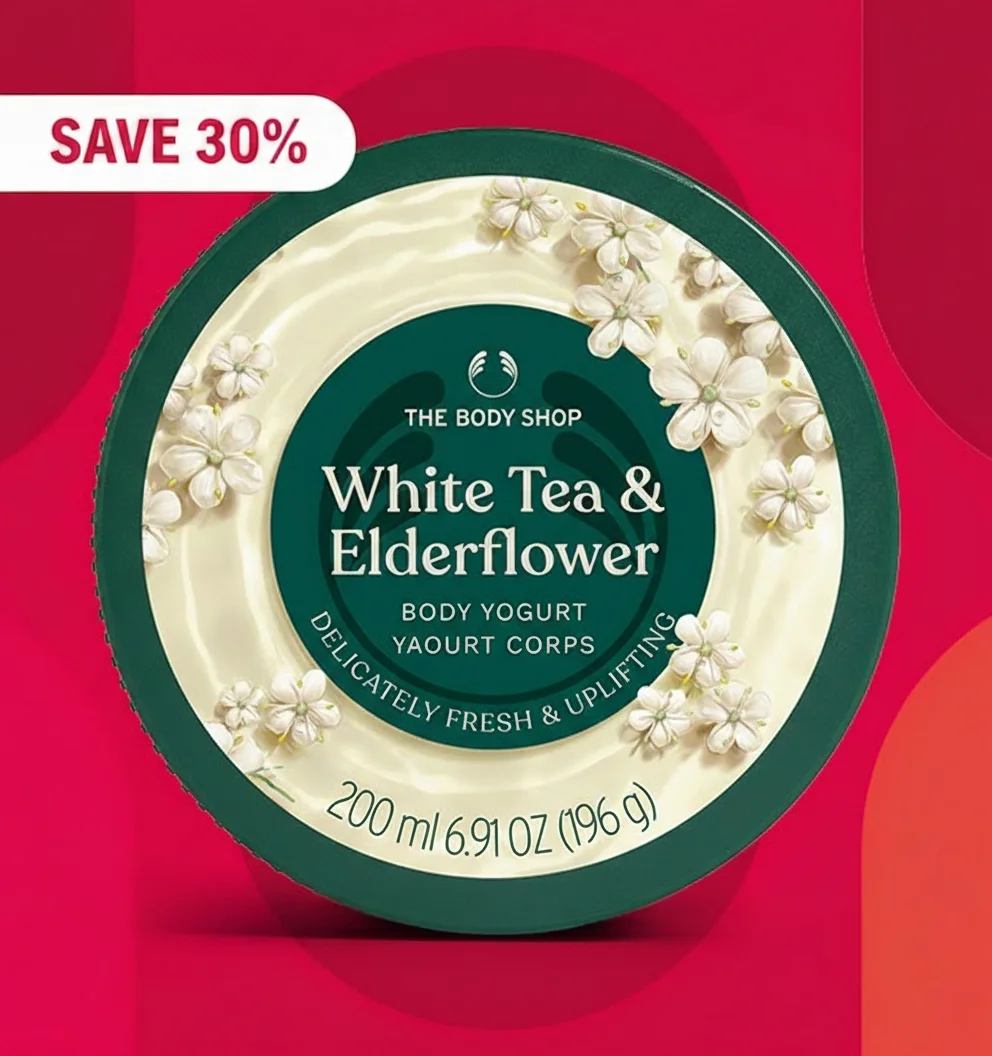 Smooth on our White Tea & Elderflower Body Yogurt