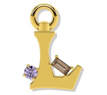 Oni Fine Jewelry Sterling Silver Amare Letter Charm Yellow