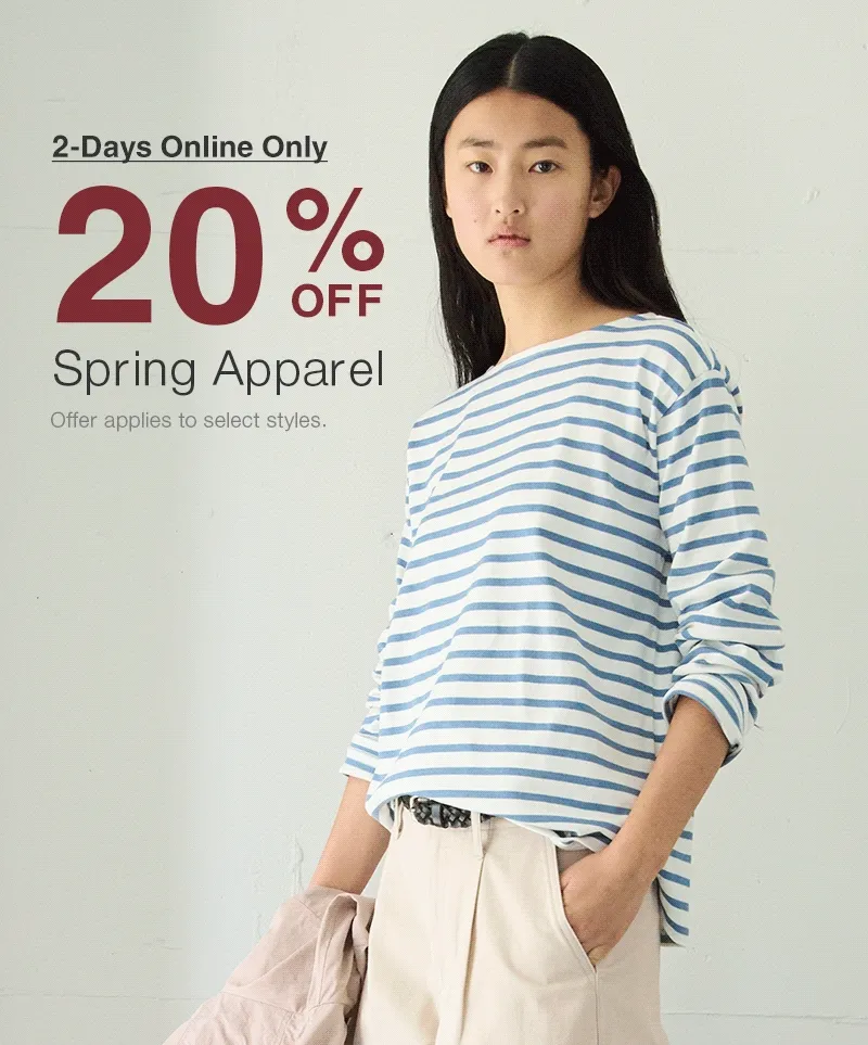 Online Only: 20% OFF Spring Apparel